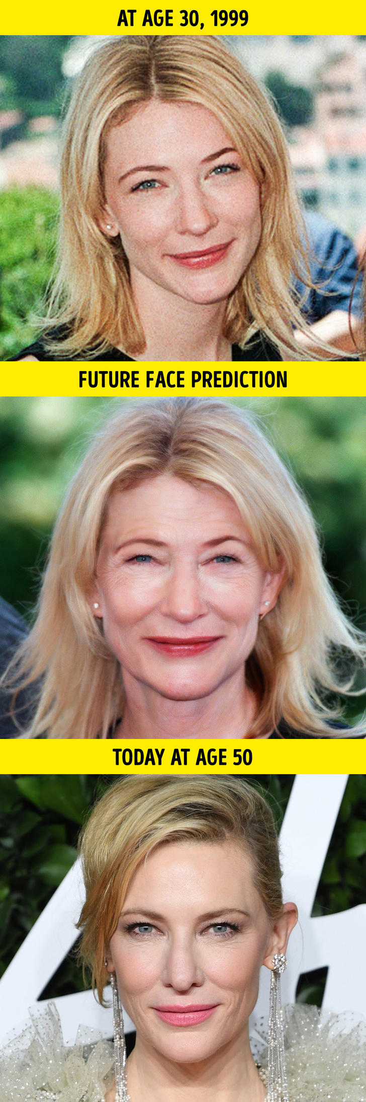 A Plastic Surgeon Reveals How 10 Celebrities Would Look If They Aged Like Average People