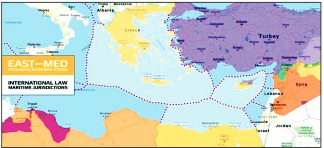 χάρτης ΑΟΖ Ελλάδα Κύπρος