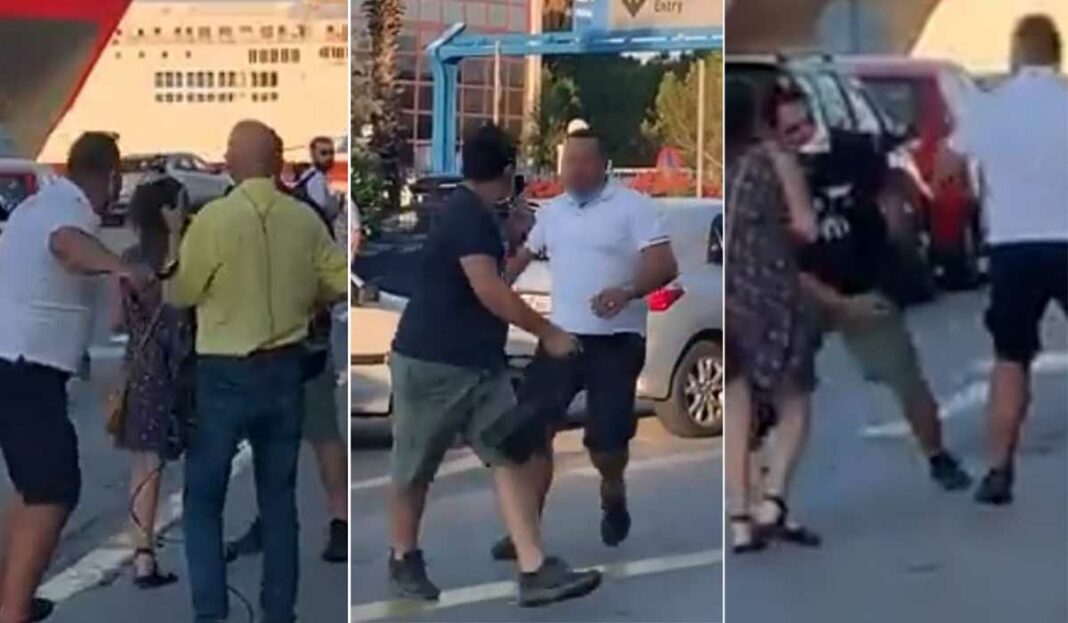 Άγρια επίθεση από κάμεραμαν του ΣΚΑΪ σε πολίτη - Τον κλώτσησε και τον χτύπησε (video)