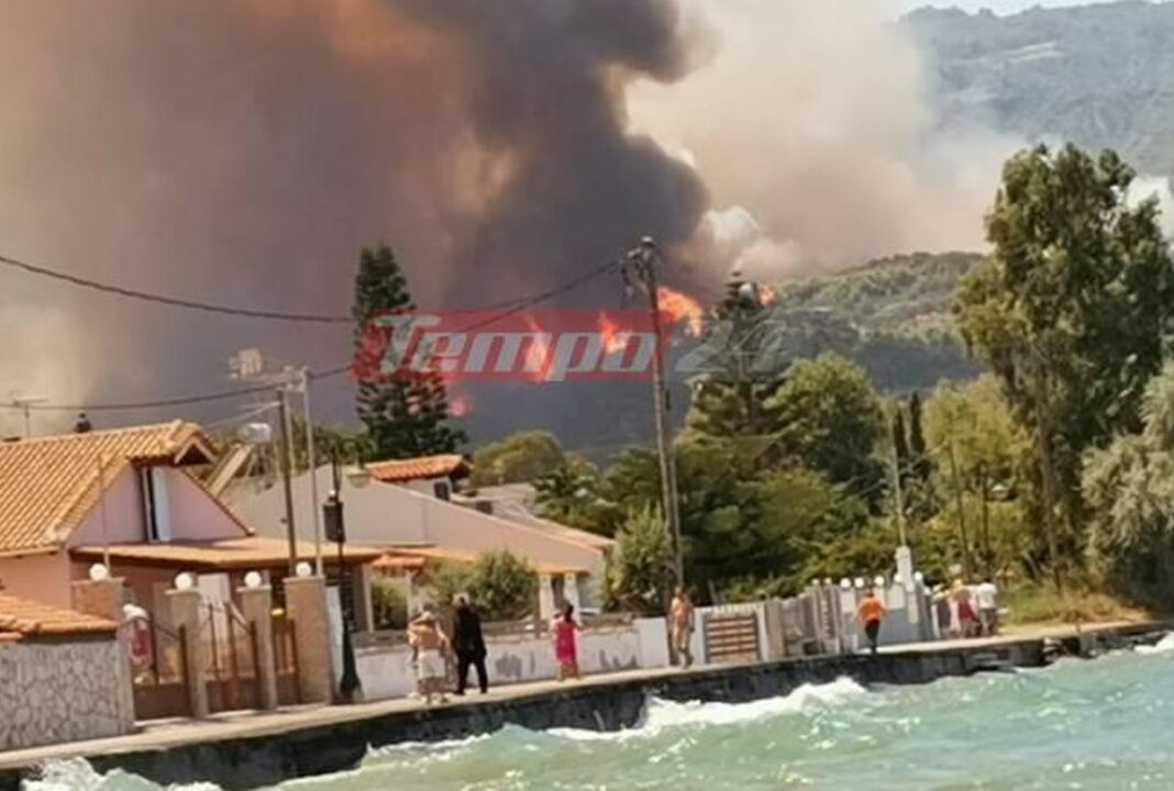 Πύρινη κόλαση στην Αχαϊα: Εκκενώθηκε κατασκήνωση στη Ζήρια - Διακόπηκε η κυκλοφορία στη γέφυρα Ρίου - Αντιρρίου (video) axaiafotia