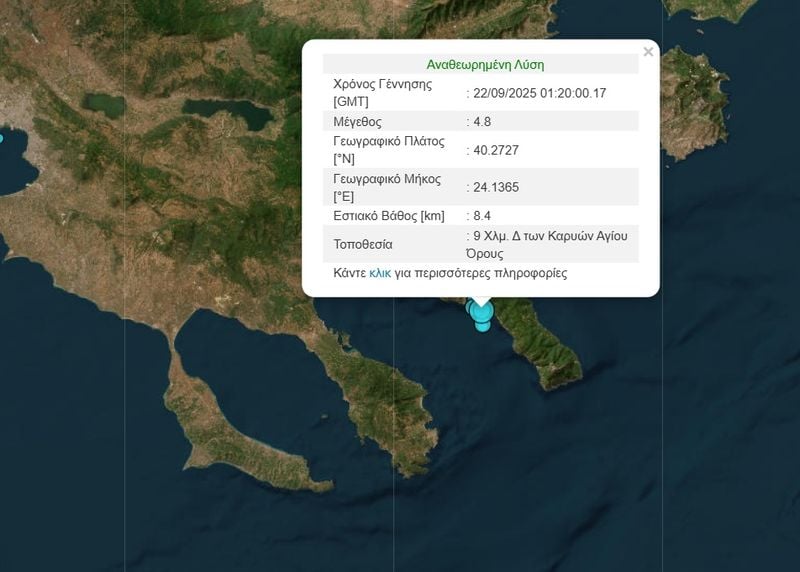 Σεισμός 4,8 Ρίχτερ στο Άγιο Όρος - «Είμαστε προβληματισμένοι», λέει ο Λέκκας