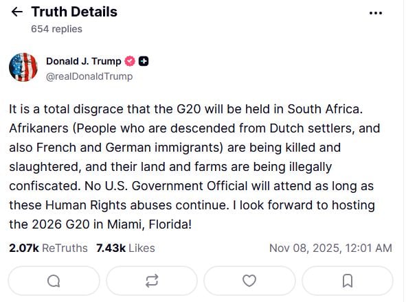 ανάρτηση Τραμπ, G20