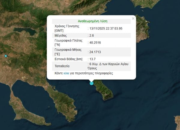 Σεισμός στο Άγιο Όρος, Ρίχτερ
