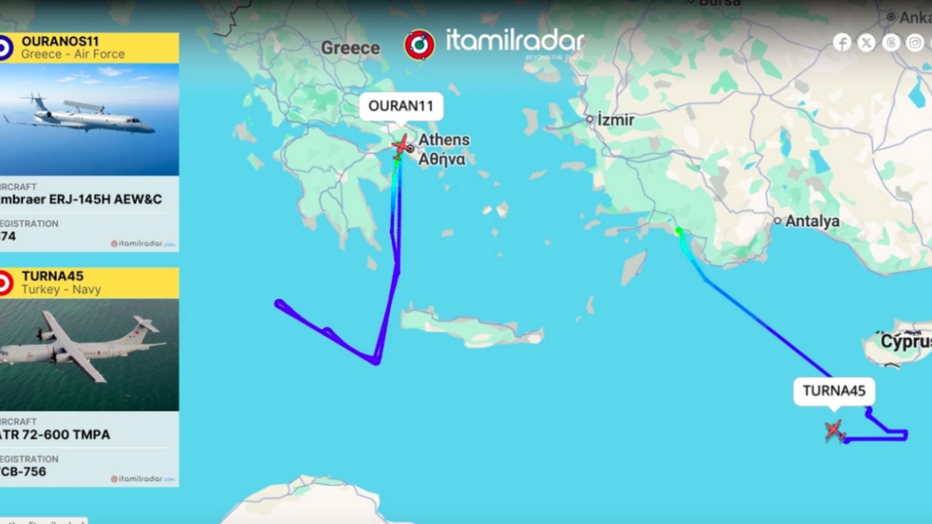 Επιχειρήσεις υψηλής επιτήρησης από Ελλάδα και Τουρκία σε Κρήτη και Κύπρο