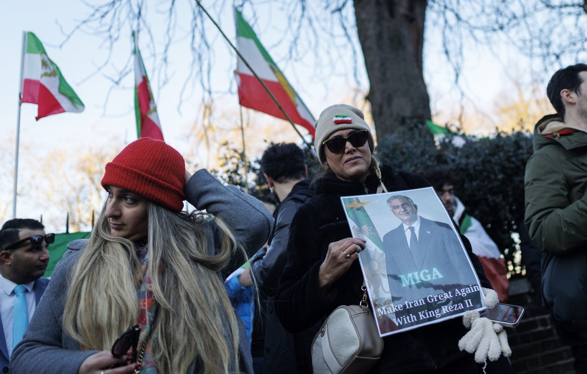 Διαδήλωση, πλακάτ, Ρεζά Παχλαβί