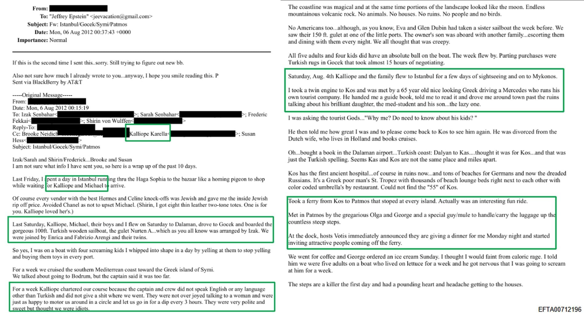 Έγγραφα, Επστάιν, Ελλάδα