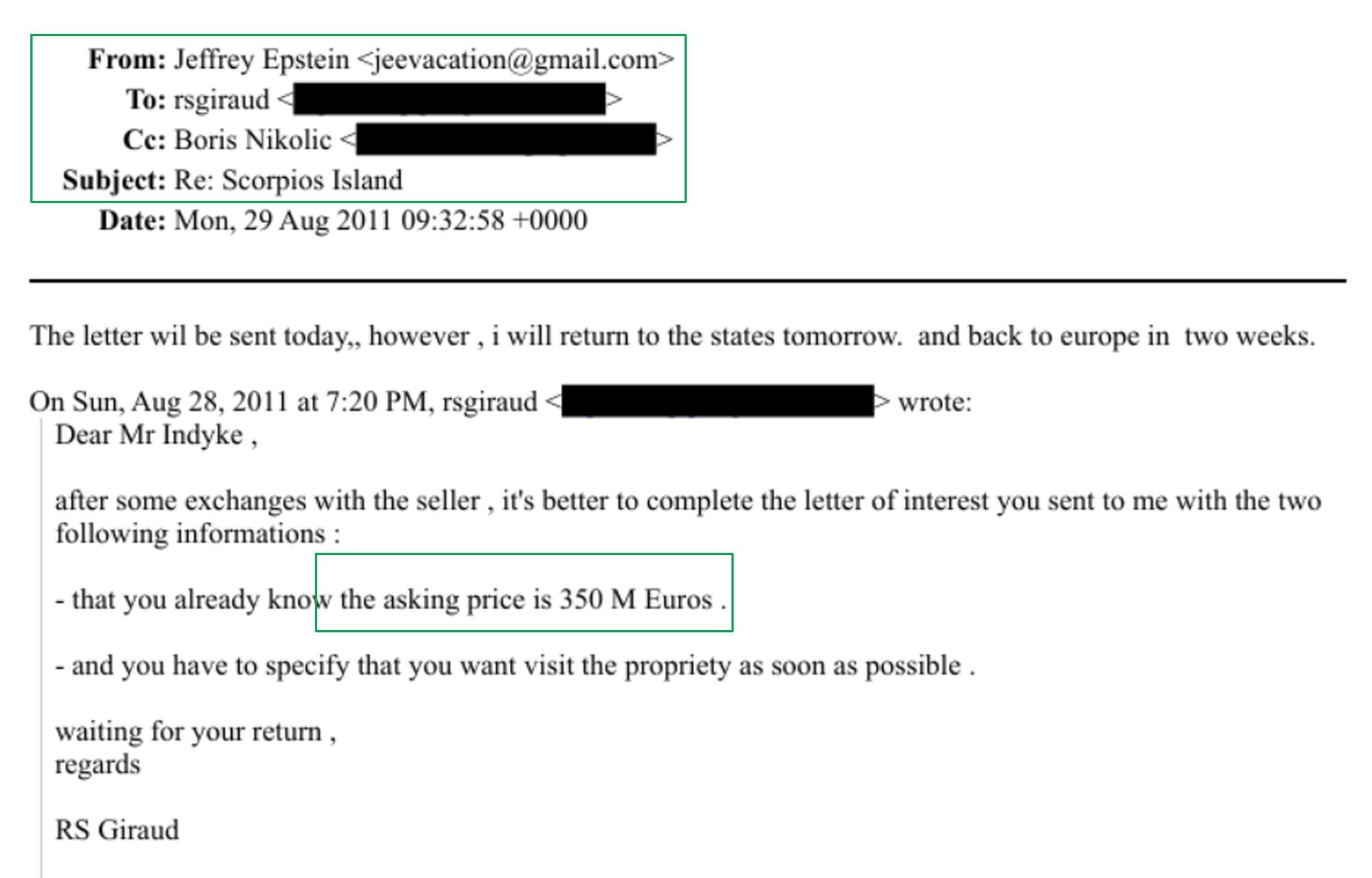 Έγγραφο για Σκορπιό, αρχεία Επστάιν