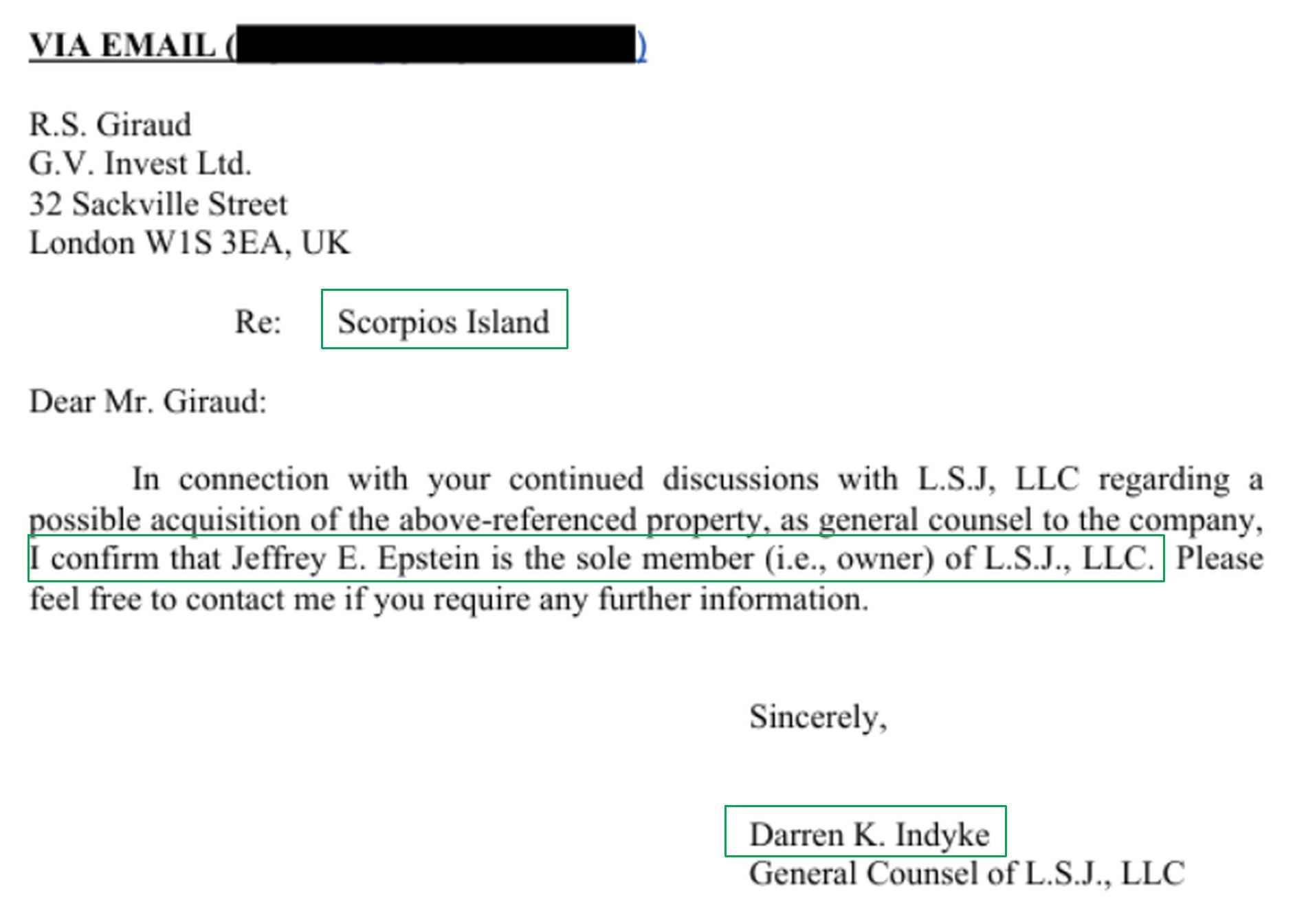 Έγγραφο για Σκορπιό, αρχεία Επστάιν