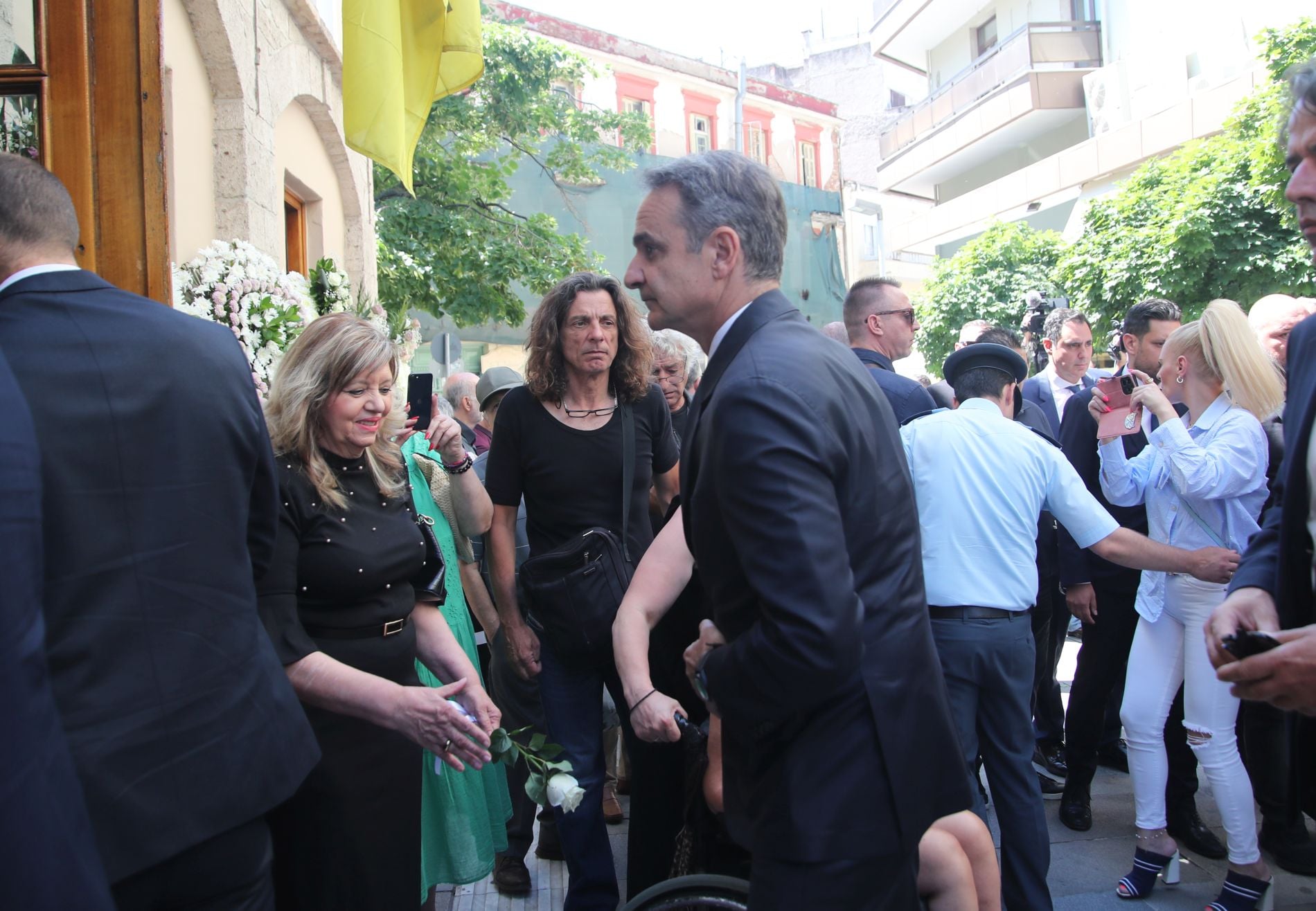Ο Κυριάκος Μητσοτάκης στην κηδεία της Βάγιας Νέστορα